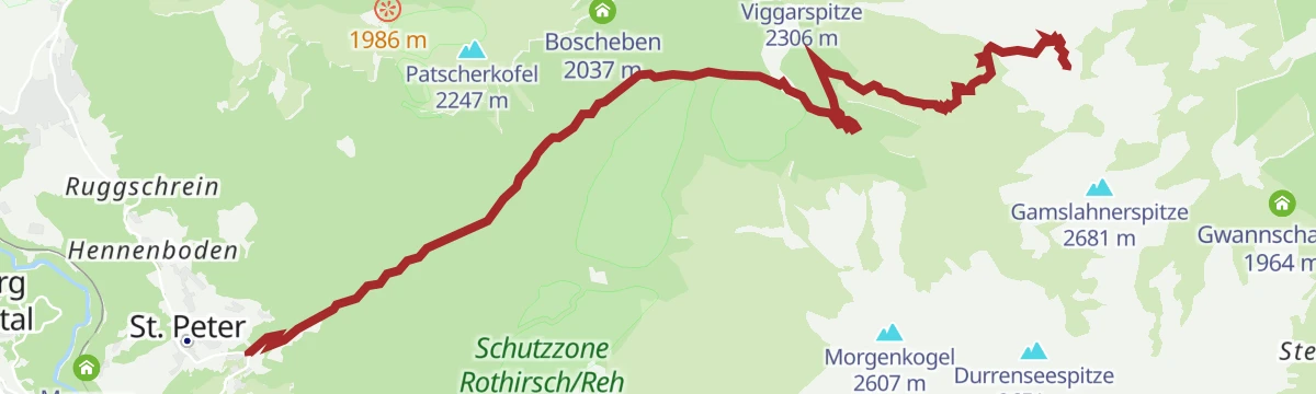 Route map: Durch das Viggartal auf den Glungezer